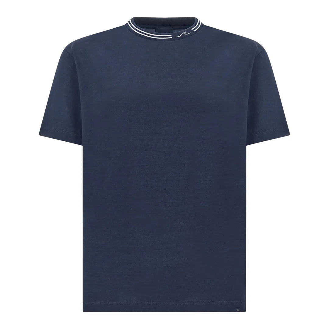 T-Shirt in perlé cotton jersey, Man, Dama Blue, Size: L sold by Paul & Shark