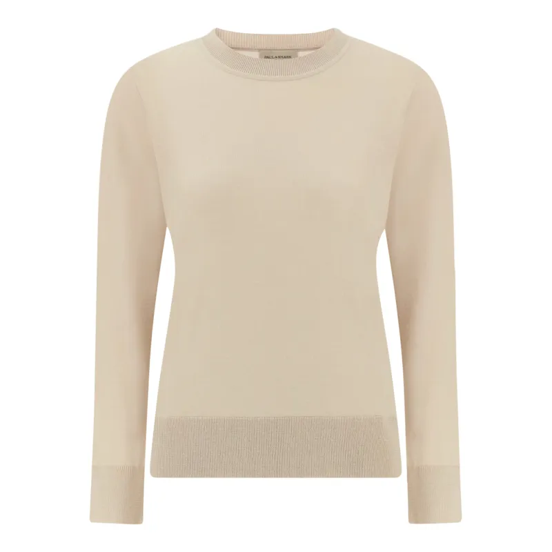 Wool and Silk Sweater, Woman, Moonbeam, Size: M made by Paul & Shark