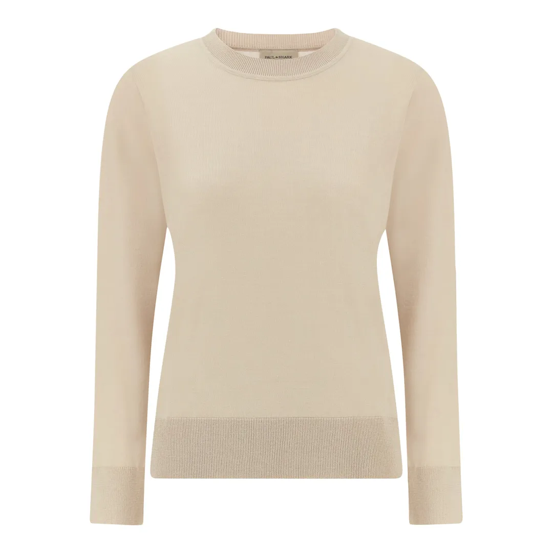 Wool and Silk Sweater, Woman, Moonbeam, Size: M sold by Paul & Shark