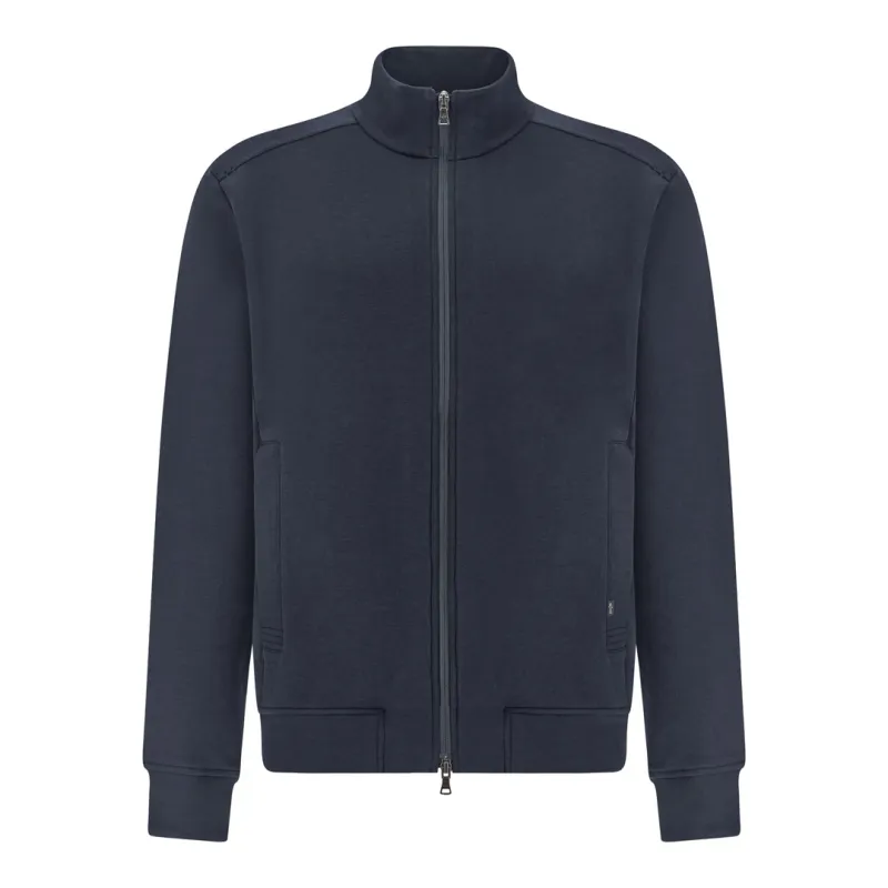 Zip up cotton sweatshirt in Active Fleece, Man, Dama Blue, Size: S made by Paul & Shark