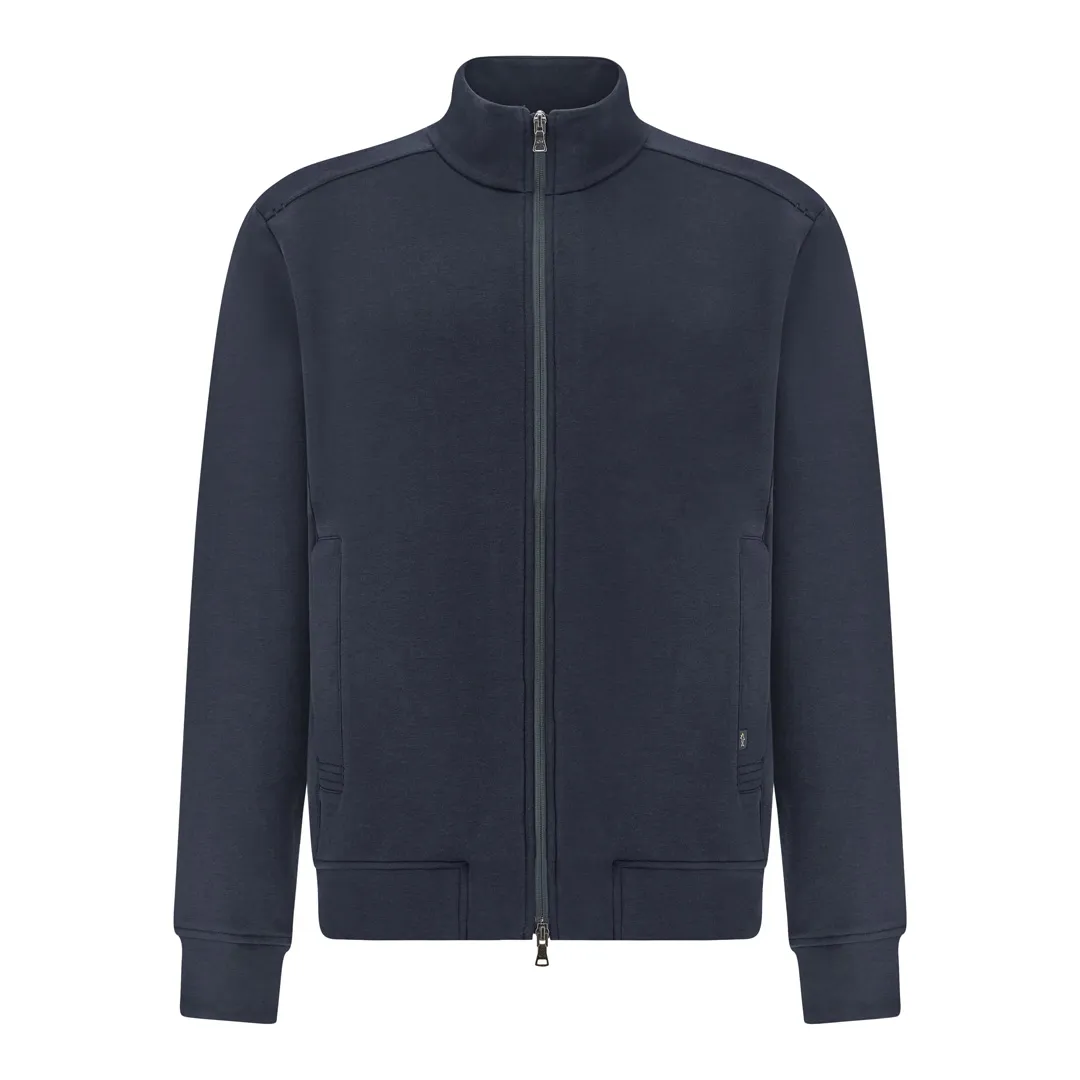 Zip up cotton sweatshirt in Active Fleece, Man, Dama Blue, Size: S sold by Paul & Shark