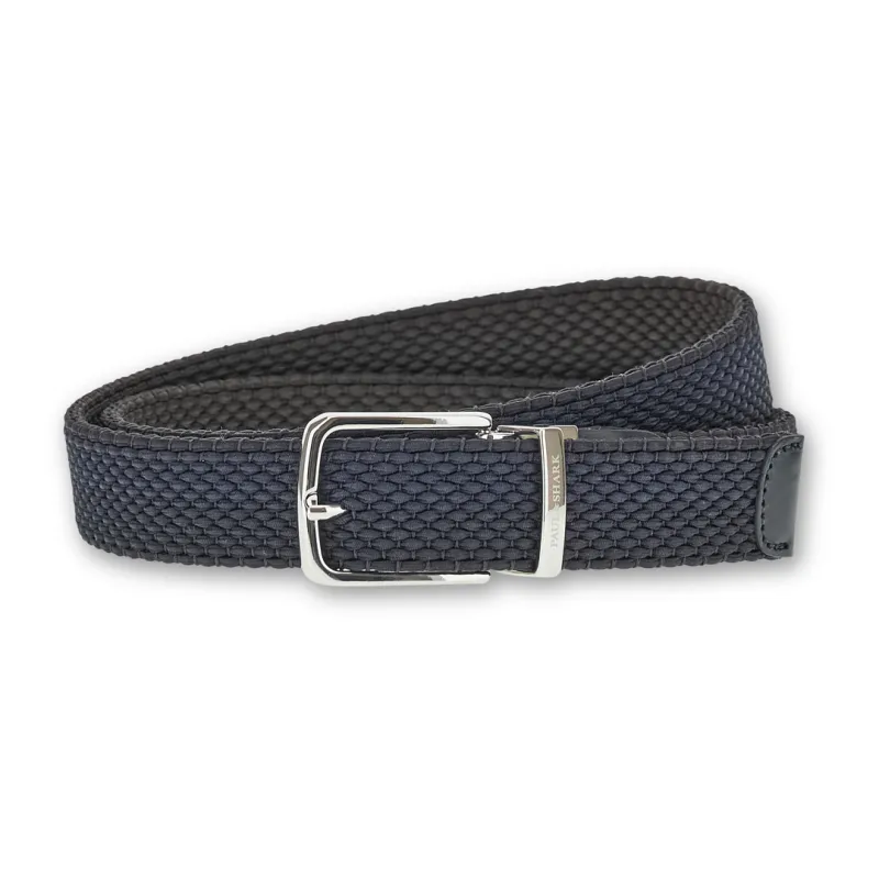 Reversible elastic belt with leather trims, Man, Dama Blue/brown, Size: 135 made by Paul & Shark