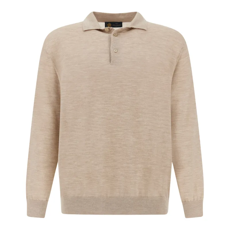 Cashmere and silk polo shirt, Man, Almond, Size: L made by Paul & Shark
