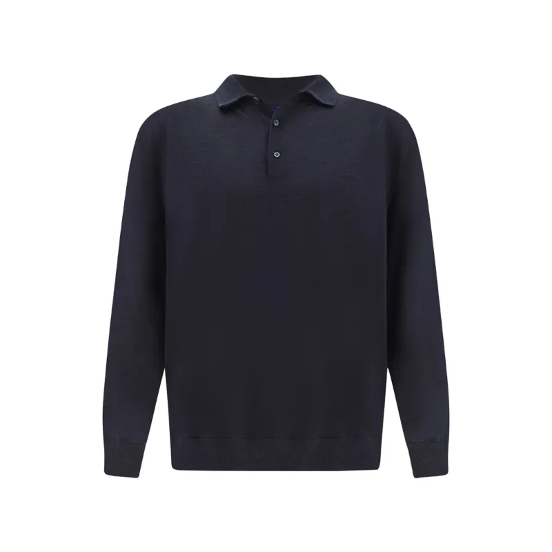 Cashmere and silk polo shirt, Man, Dama Blue, Size: S made by Paul & Shark
