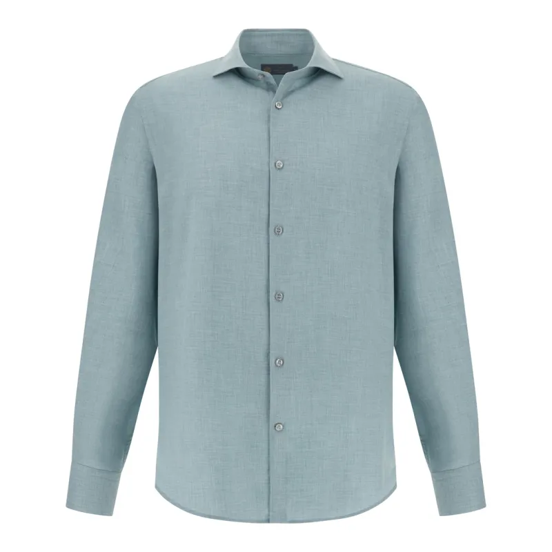 Cotton and cashmere shirt, Man, Melange Vintage Indico, Size: 045 made by Paul & Shark