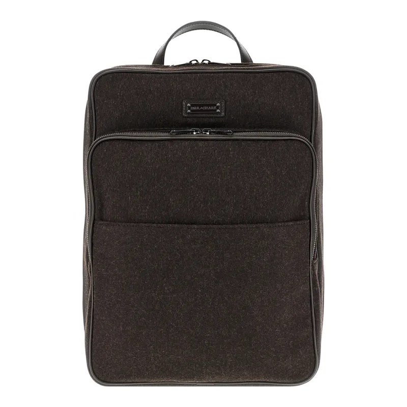 Cashmere backpack with leather trims, Man, Coffe, Size: TGU made by Paul & Shark