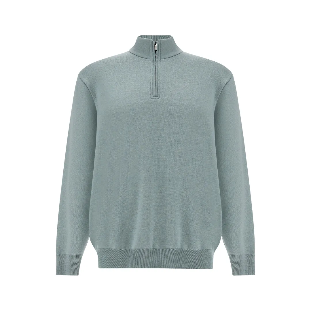Half-zip sweater in wool and cashmere, Man, Green/green, Size: 3XL sold by Paul & Shark