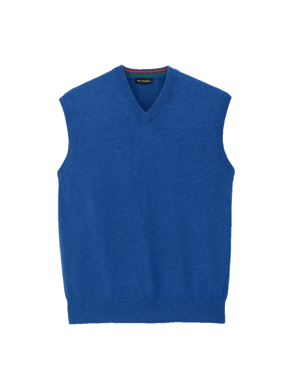 Supima Cotton Vest - Blue sold by Paul Fredrick