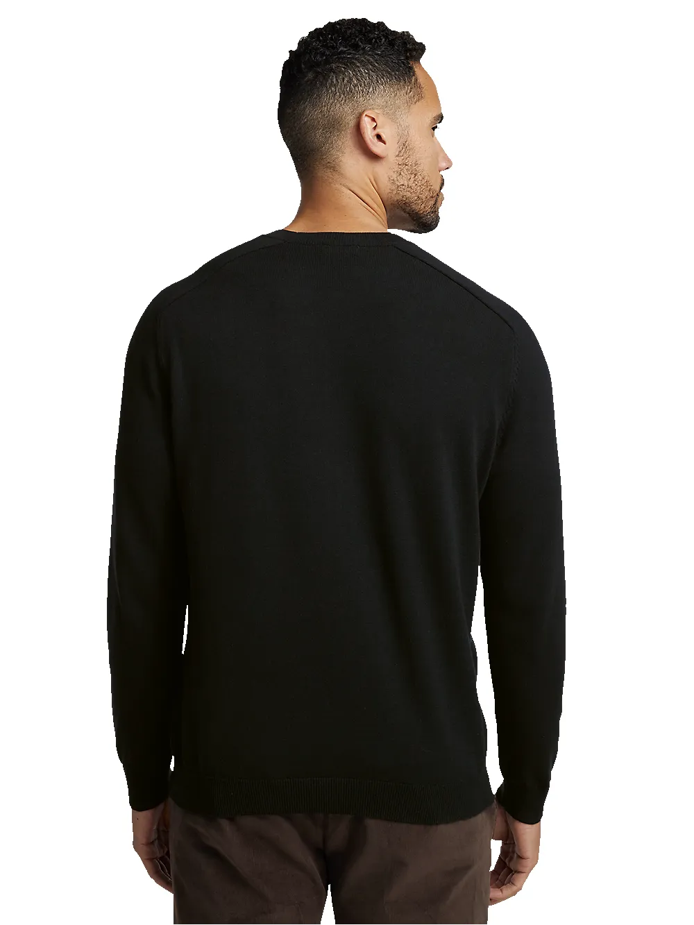 Cotton Crew Neck Sweater - Black sold by Paul Fredrick product image thumbnail 5