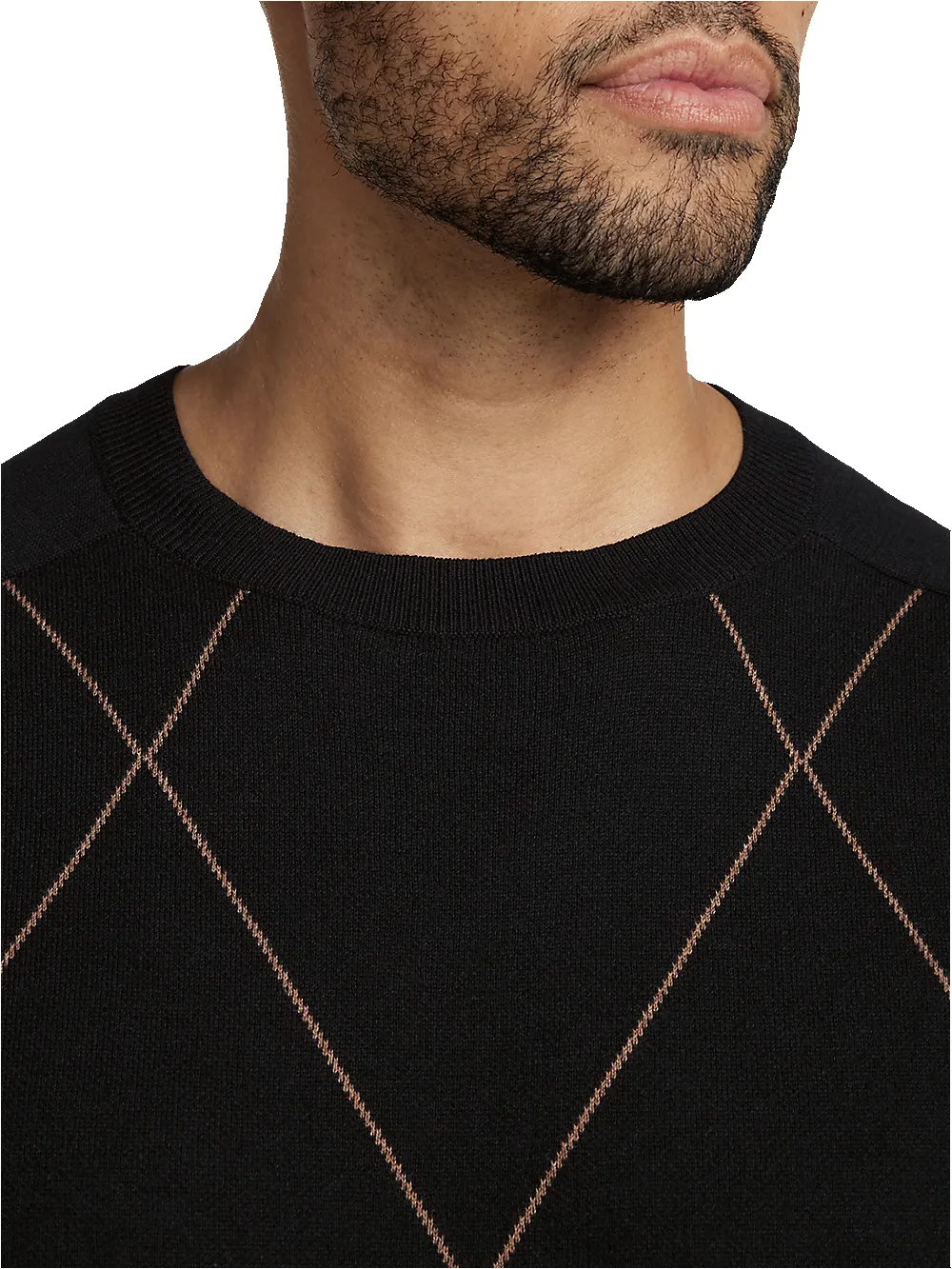 Cotton Crew Neck Sweater - Black sold by Paul Fredrick product image thumbnail 3