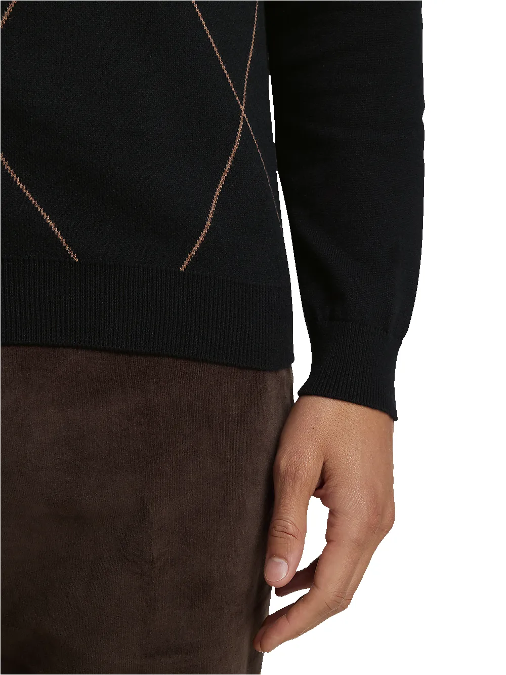 Cotton Crew Neck Sweater - Black sold by Paul Fredrick product image thumbnail 4