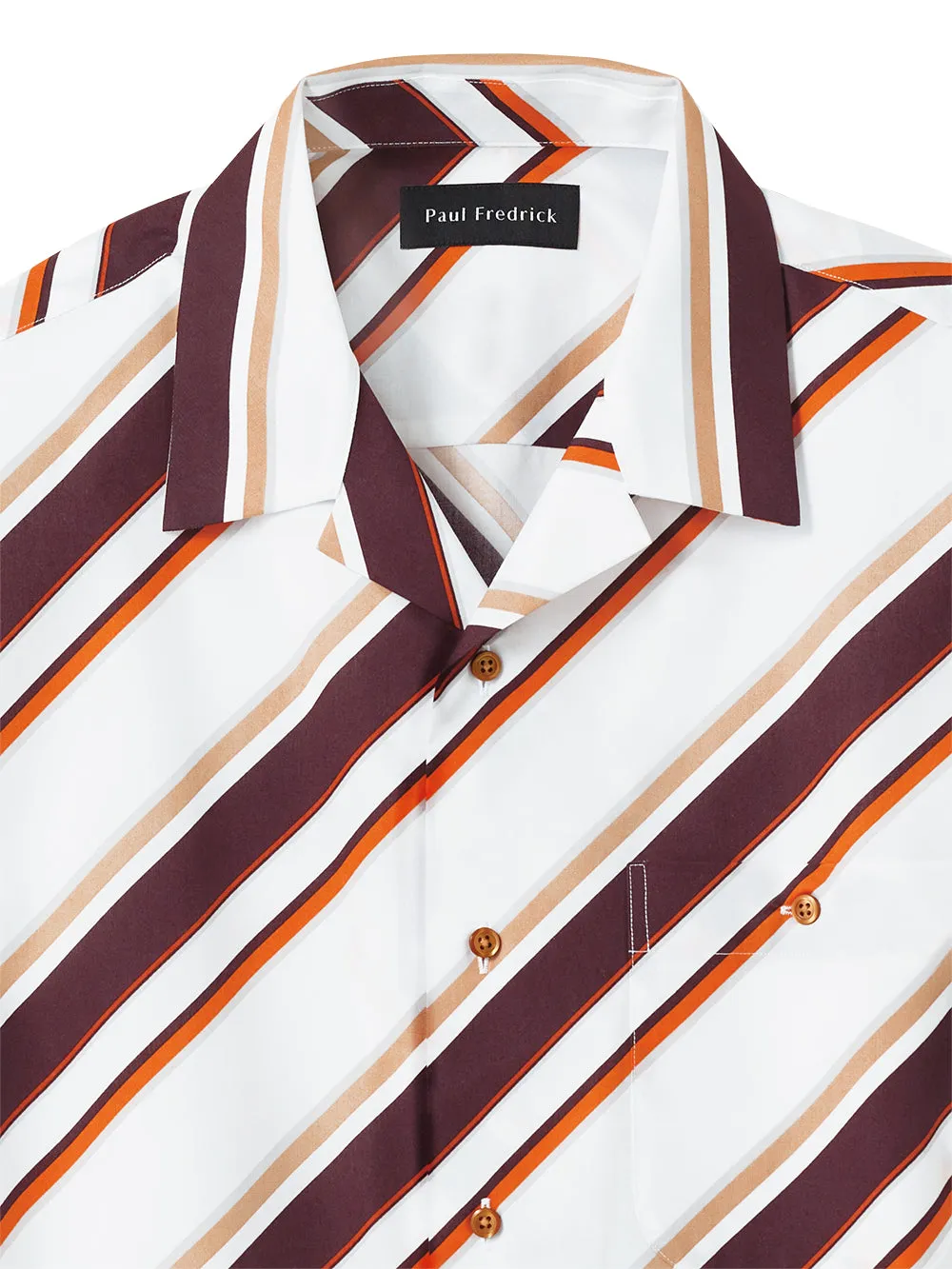 Cotton Diagonal Stripe Print Casual Shirt sold by Paul Fredrick product image thumbnail 2