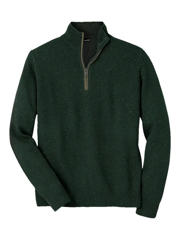 Donegal Zip Mock Neck Sweater - Hunter sold by Paul Fredrick