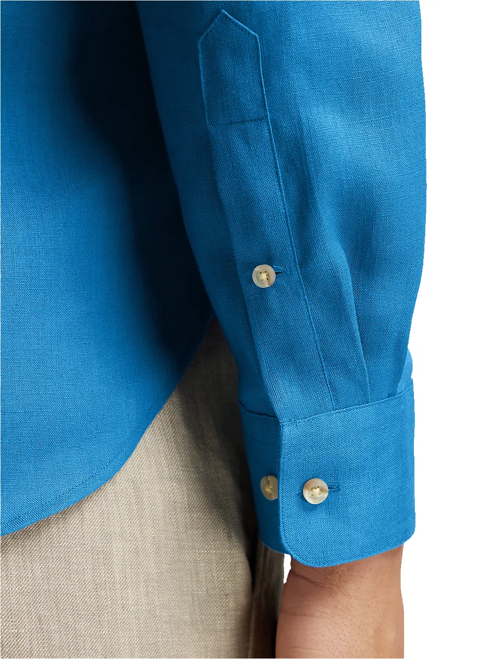 Linen Solid Casual Shirt - Dark Blue sold by Paul Fredrick product image thumbnail 4