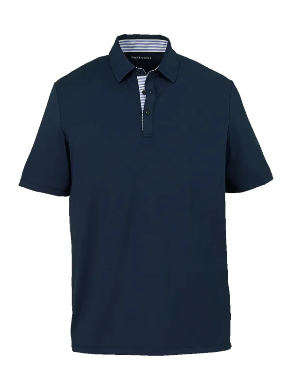 Performance Blend Three Button Polo - Navy sold by Paul Fredrick