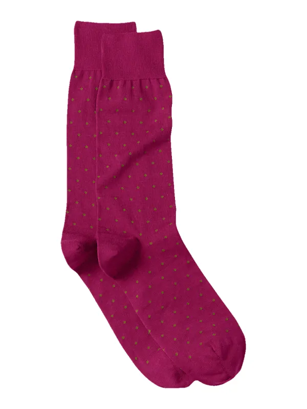 Dot Cotton Blend Sock - Berry Multi sold by Paul Fredrick
