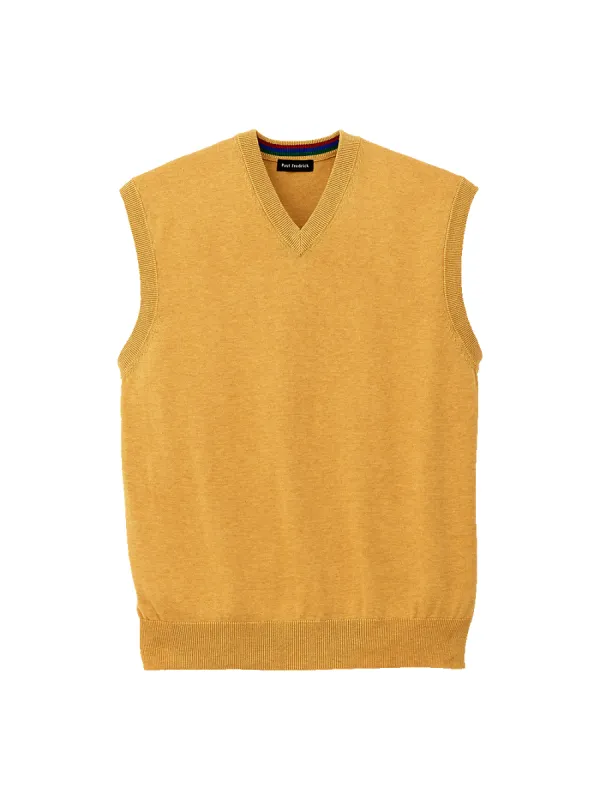Supima Cotton Vest - Mustard sold by Paul Fredrick