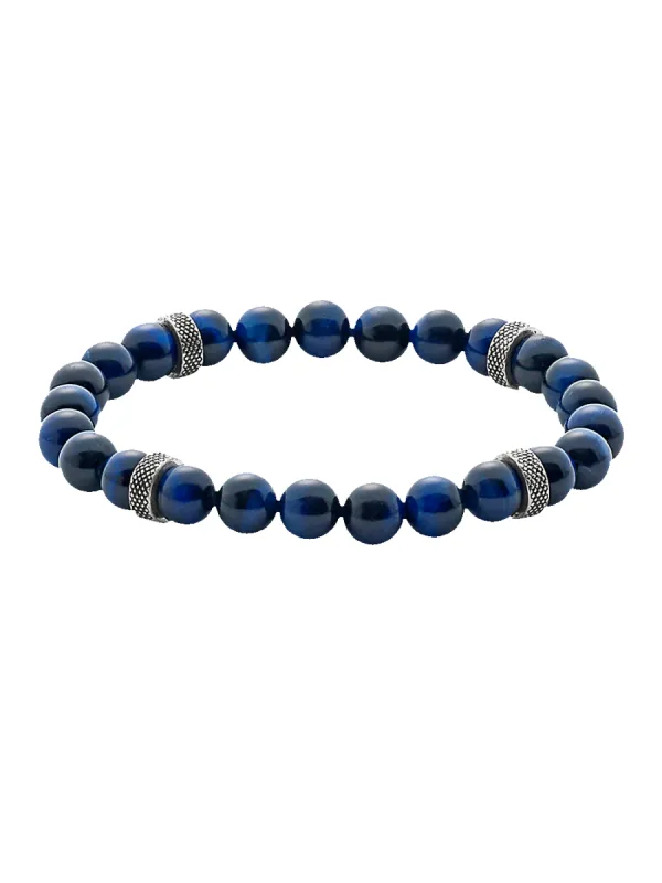 Semi Precious Bead Bracelet - Navy sold by Paul Fredrick