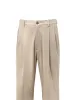 Classic Fit Cotton Stretch Twill Pleated Pants - Olive sold by Paul Fredrick