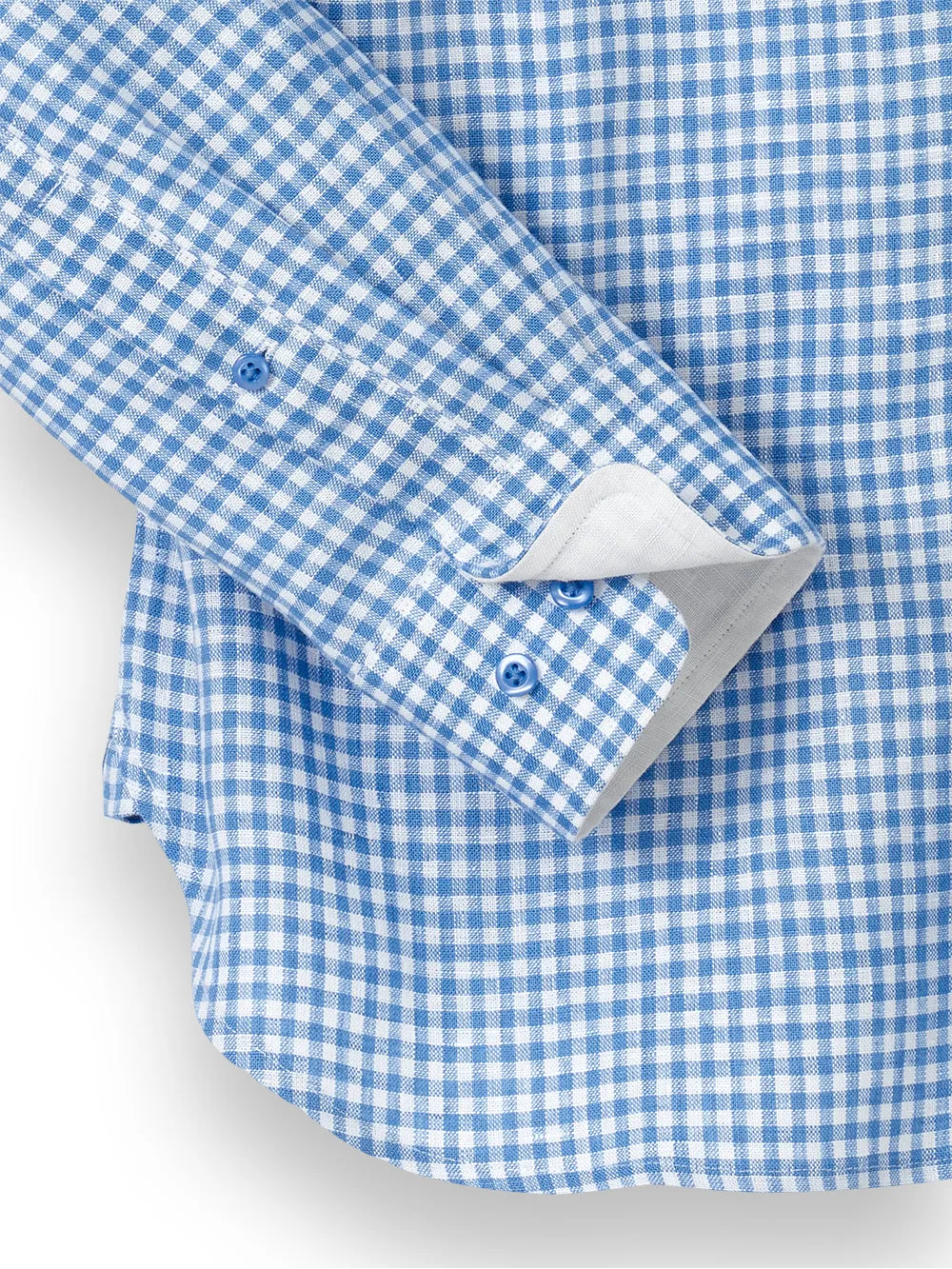 Linen Gingham Check Casual Shirt sold by Paul Fredrick product image thumbnail 4