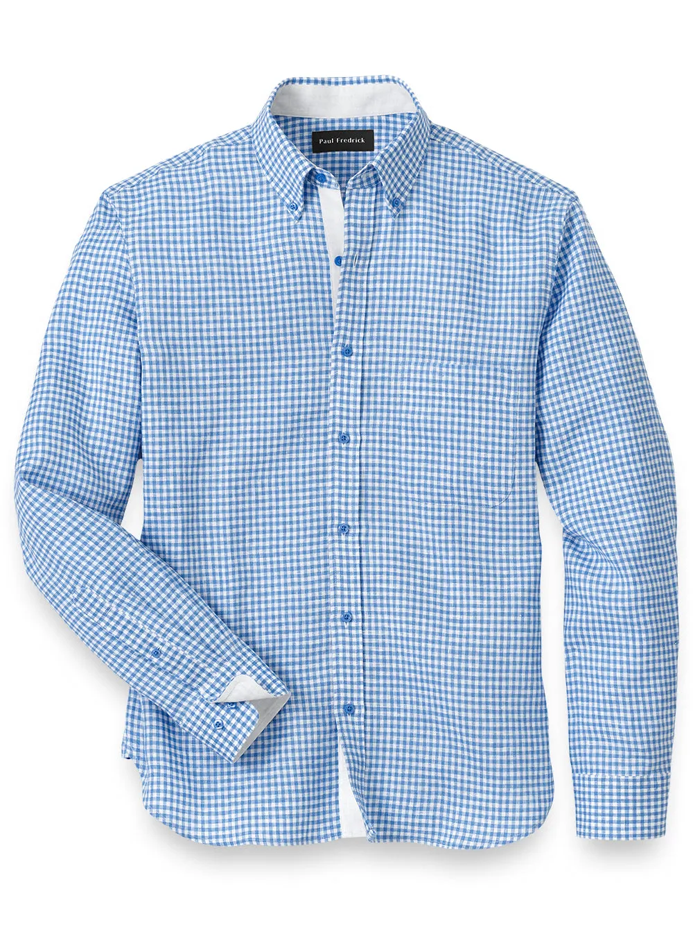 Linen Gingham Check Casual Shirt sold by Paul Fredrick