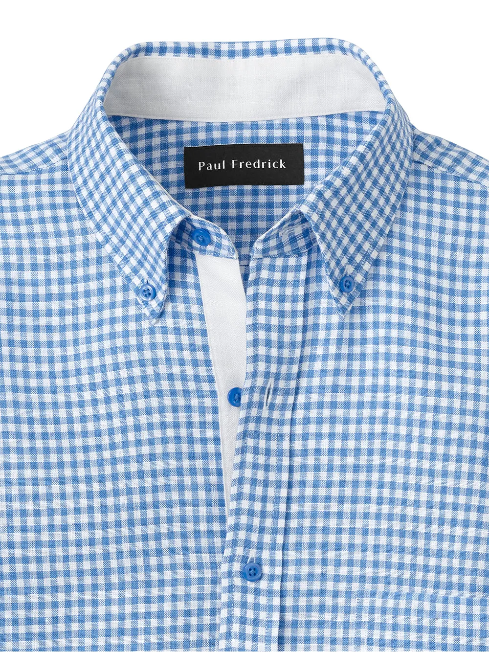 Linen Gingham Check Casual Shirt sold by Paul Fredrick product image thumbnail 3