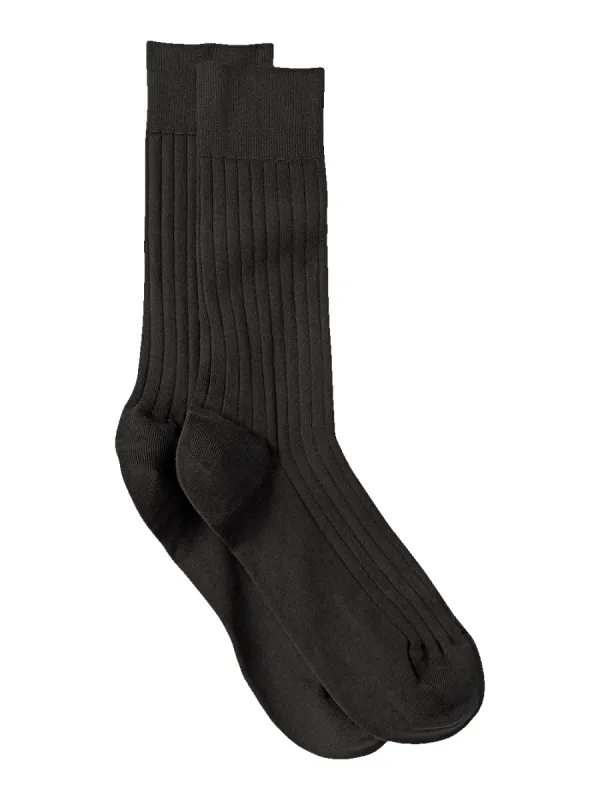 Solid Cotton Blend Sock - Grey/tan sold by Paul Fredrick