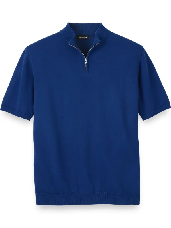 Cotton Quarter Zip Mock Neck Sweater sold by Paul Fredrick