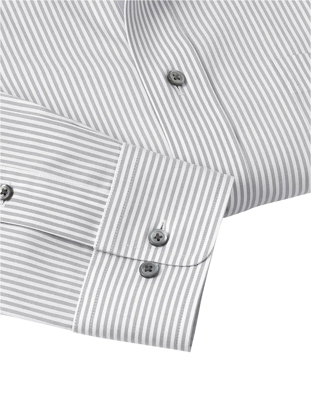 Comfort Stretch Non-Iron Stripe Dress Shirt With Contrast Trim - Grey sold by Paul Fredrick product image thumbnail 4