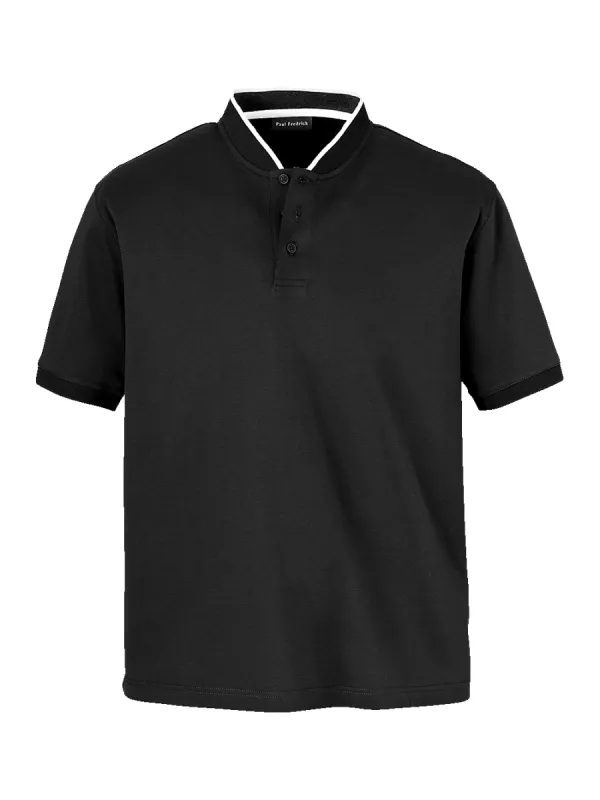 Mercerized Cotton Henley - Black sold by Paul Fredrick