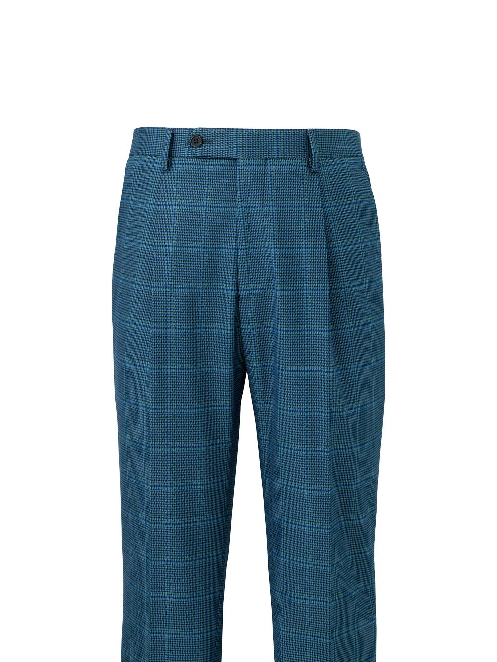 Microfiber Houndstooth Single Pleat Suit Pants sold by Paul Fredrick product image thumbnail 2