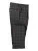 Wool Stretch Windowpane Single Pleat Suit Pants - Grey sold by Paul Fredrick