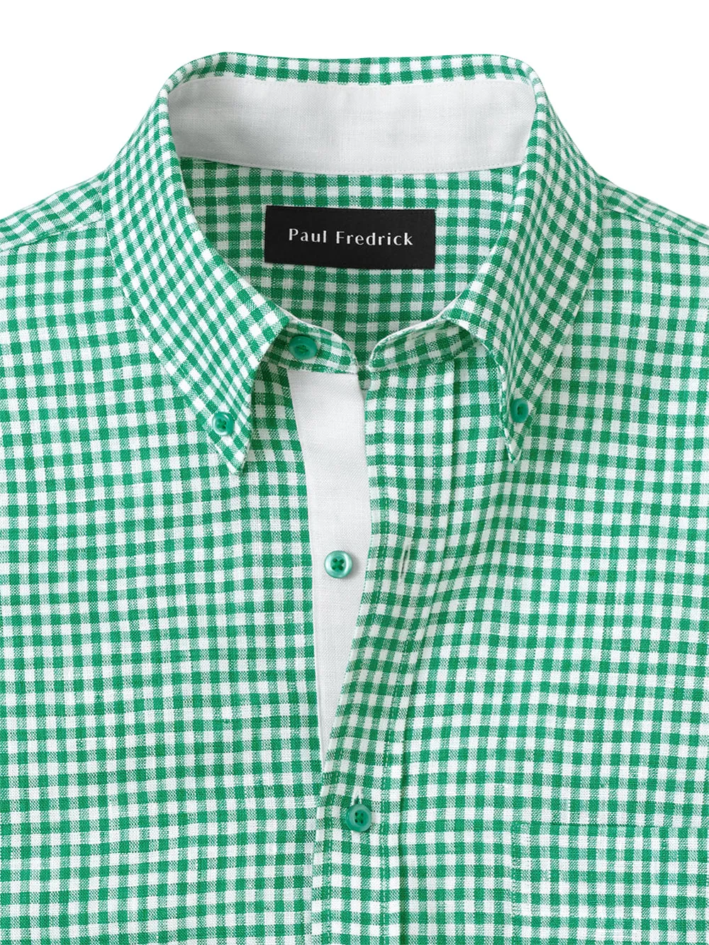 Linen Gingham Check Casual Shirt sold by Paul Fredrick product image thumbnail 2