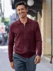 Silk, Cotton & Cashmere Full Zip Polo - Camel sold by Paul Fredrick