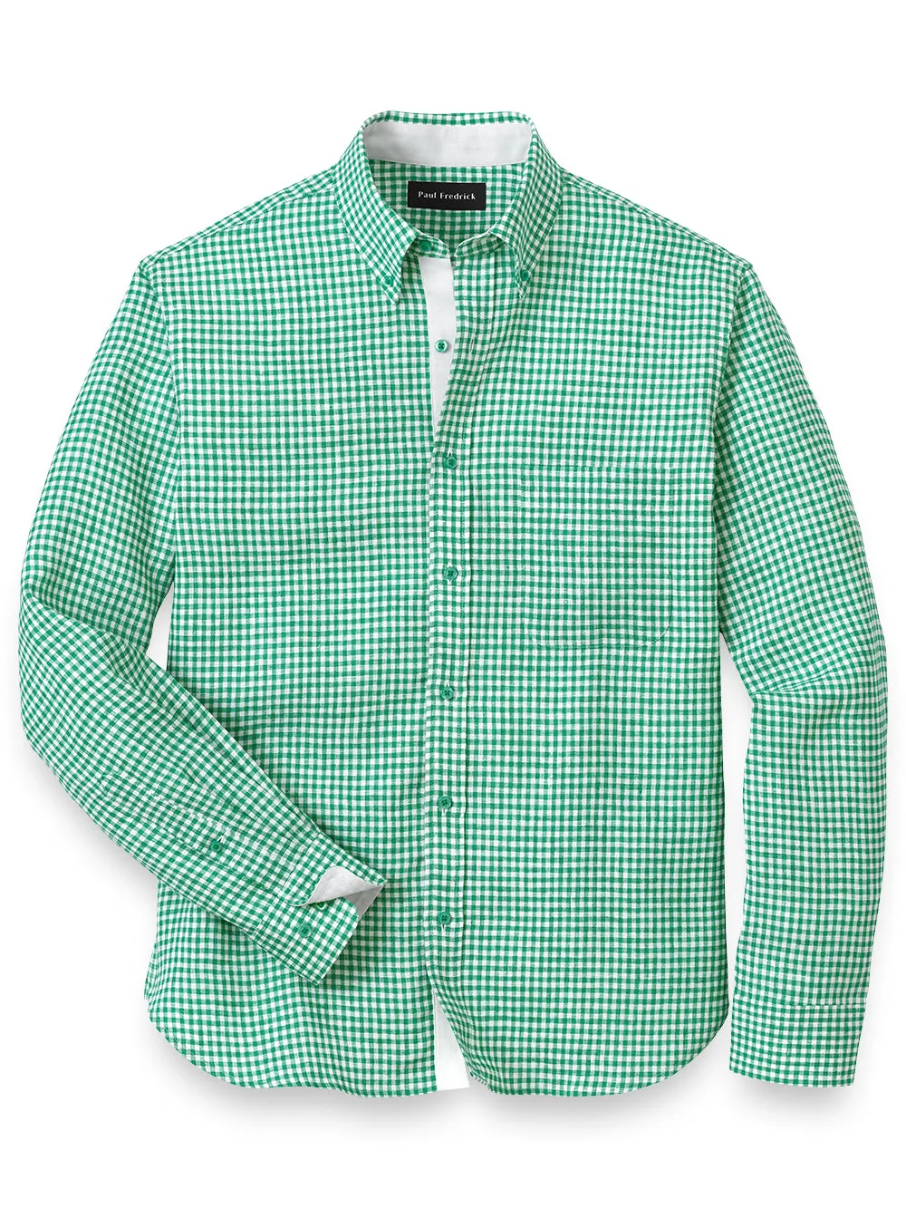 Linen Gingham Check Casual Shirt sold by Paul Fredrick