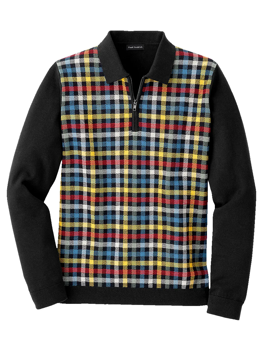 Cotton Zip Polo - Multi sold by Paul Fredrick