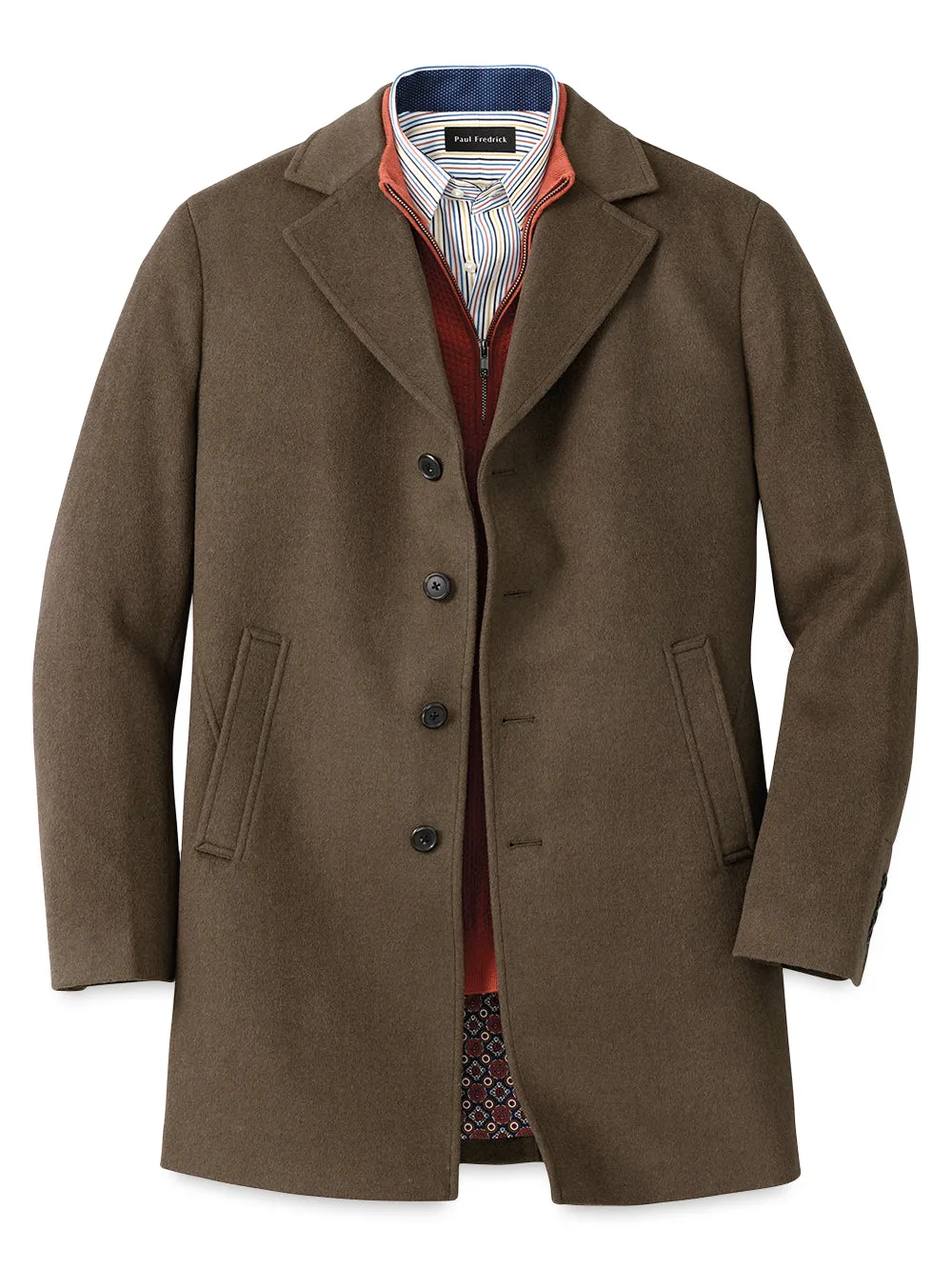 Wool Blend Topcoat - Olive sold by Paul Fredrick