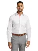 Non-Iron Cotton Solid Dress Shirt With Contrast Trim - White sold by Paul Fredrick