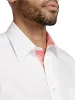 Non-Iron Cotton Solid Dress Shirt With Contrast Trim - White sold by Paul Fredrick