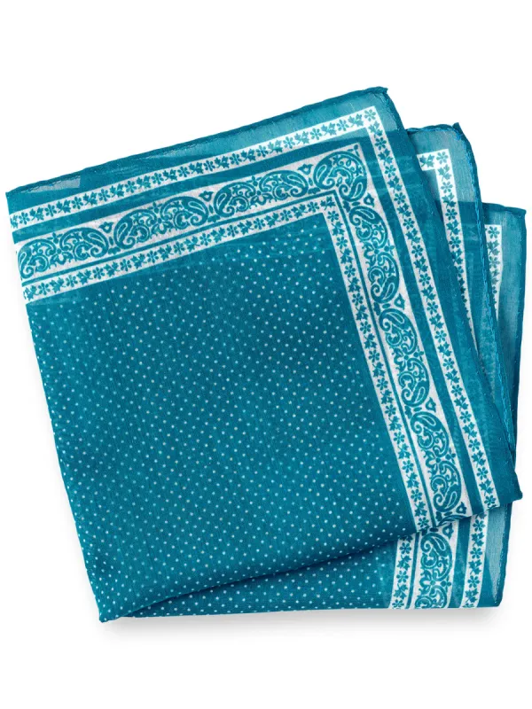 Paisley Cotton Blend Pocket Square sold by Paul Fredrick