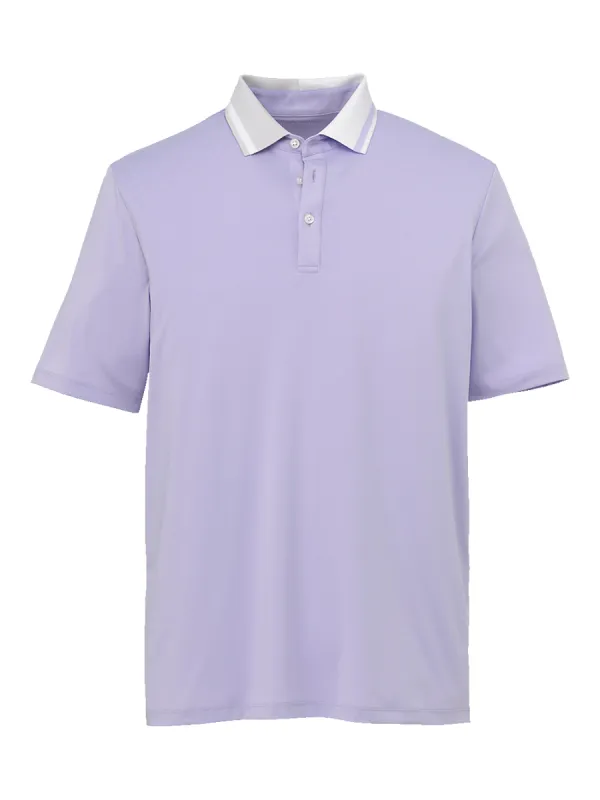 Performance Blend Three Button Polo - Lavender sold by Paul Fredrick