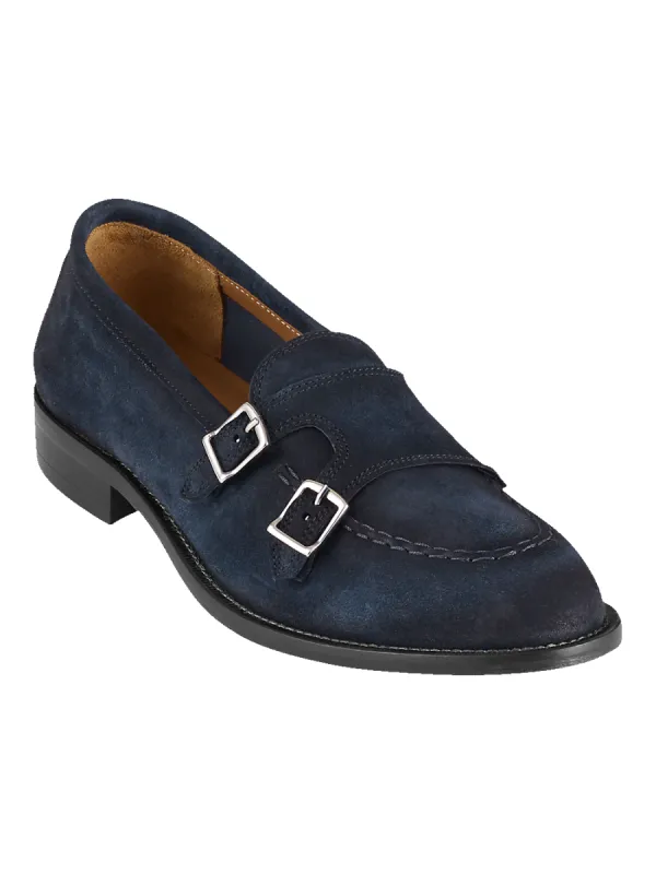 Randolph Monk Strap Loafer - Navy sold by Paul Fredrick