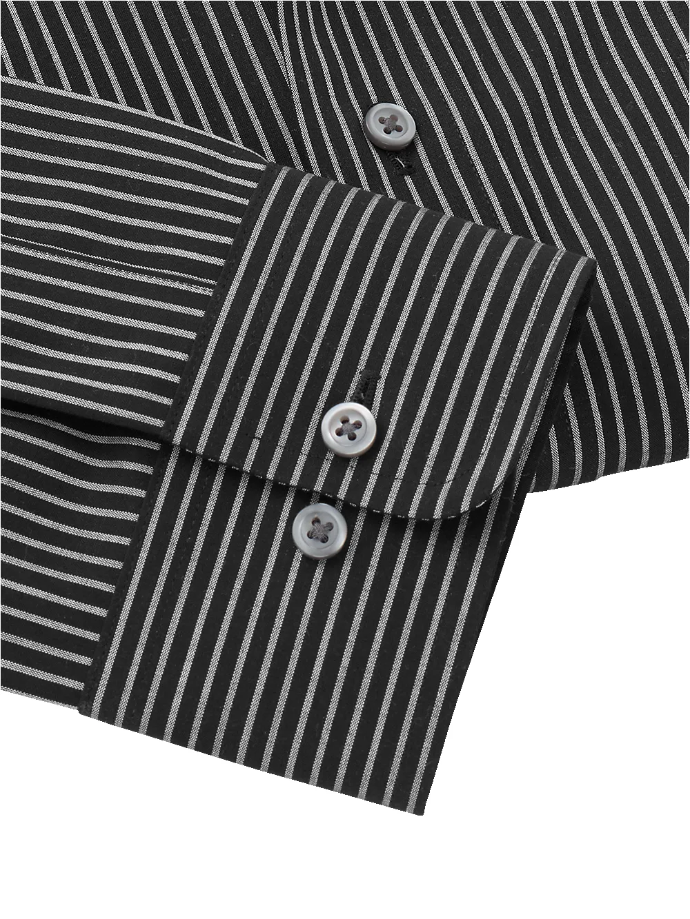 Non-Iron Cotton Stripe Dress Shirt - Black sold by Paul Fredrick product image thumbnail 4
