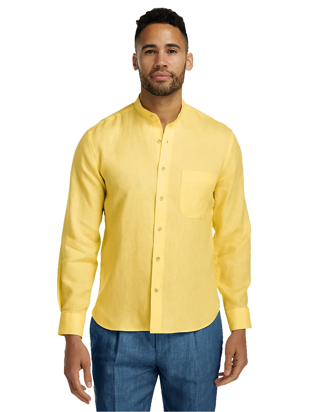 Linen Solid Casual Shirt - Yellow sold by Paul Fredrick product image thumbnail 2