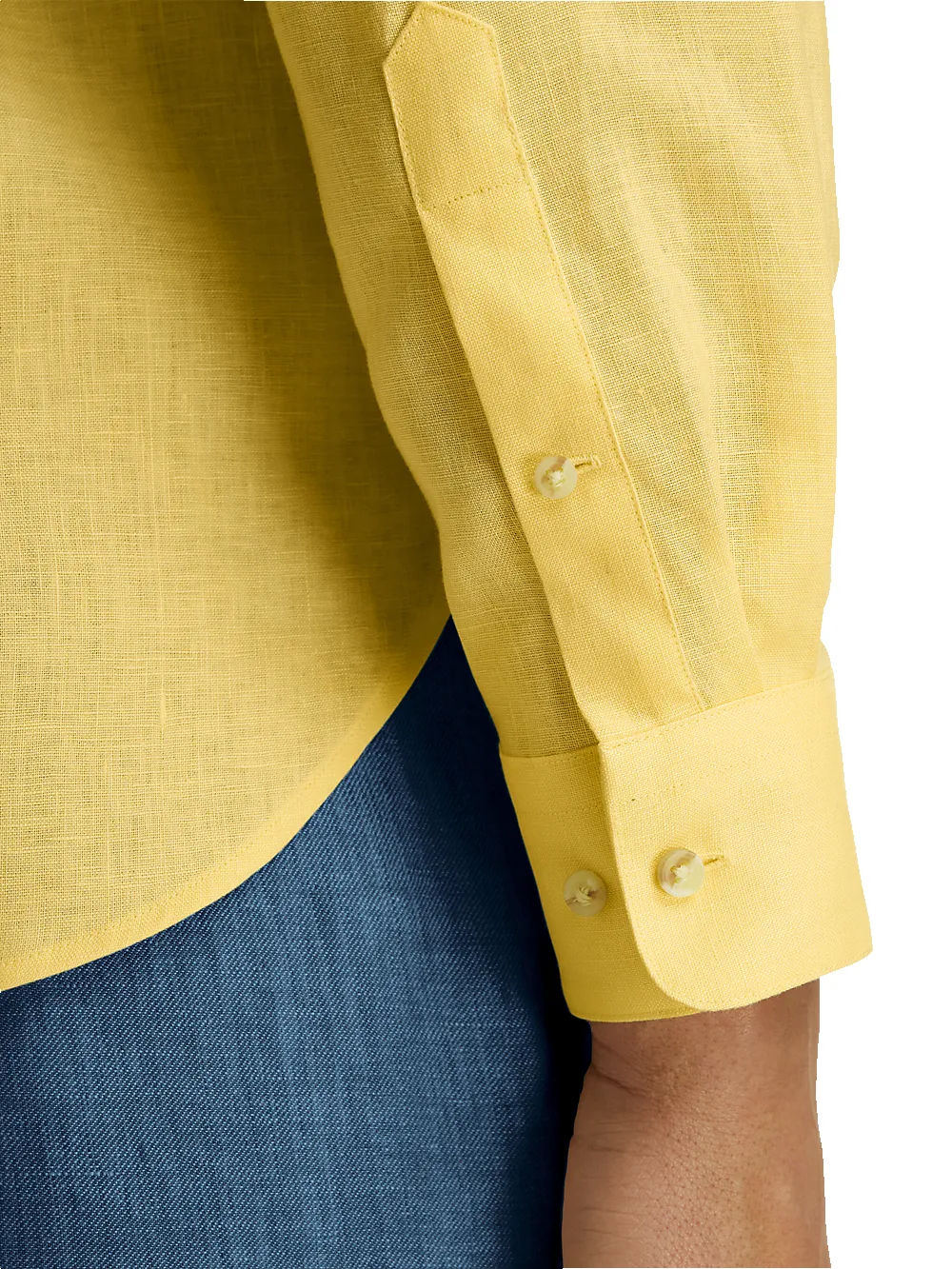 Linen Solid Casual Shirt - Yellow sold by Paul Fredrick product image thumbnail 4