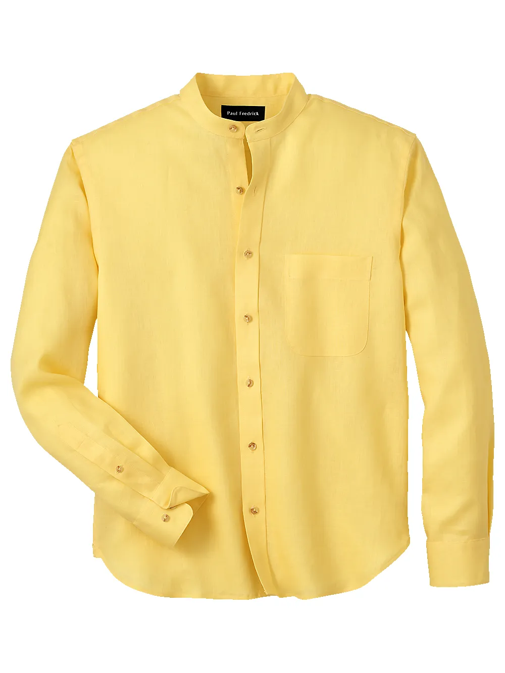 Linen Solid Casual Shirt - Yellow sold by Paul Fredrick