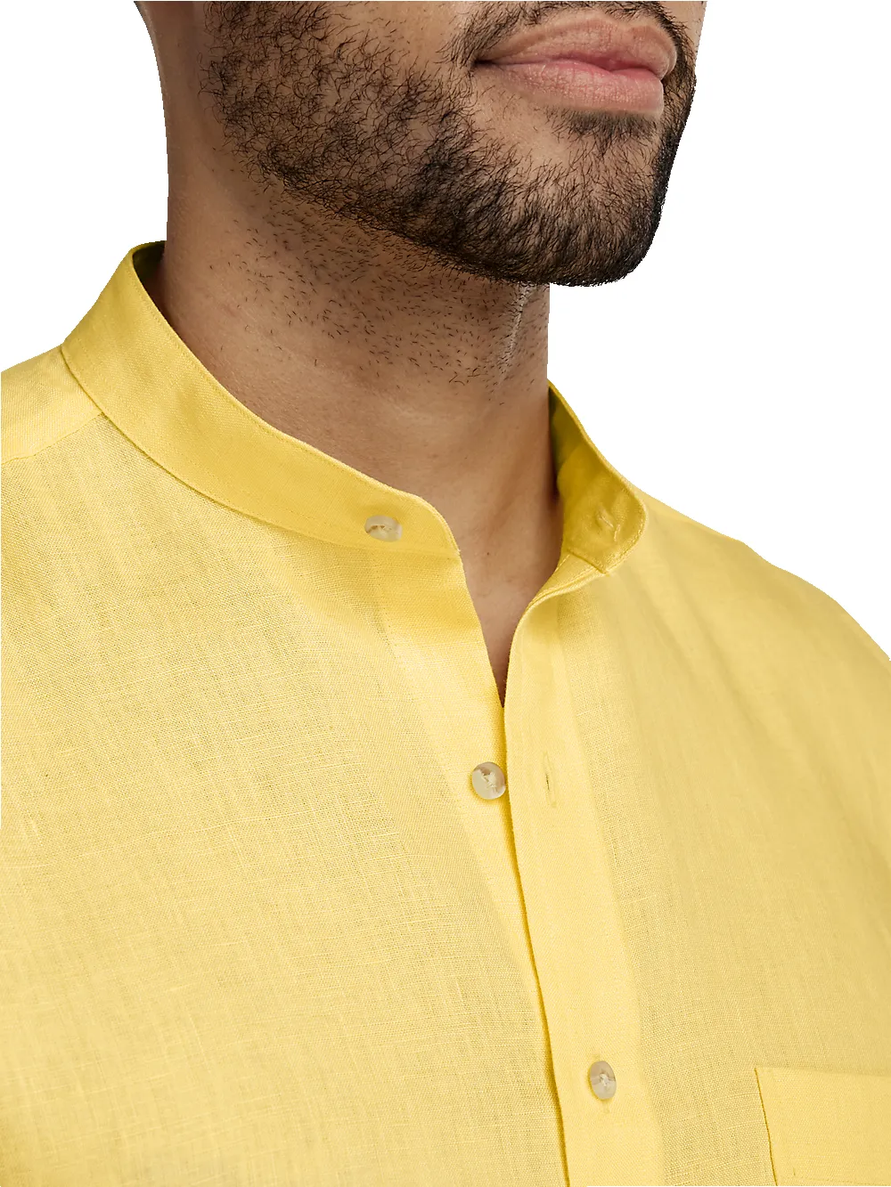 Linen Solid Casual Shirt - Yellow sold by Paul Fredrick product image thumbnail 3