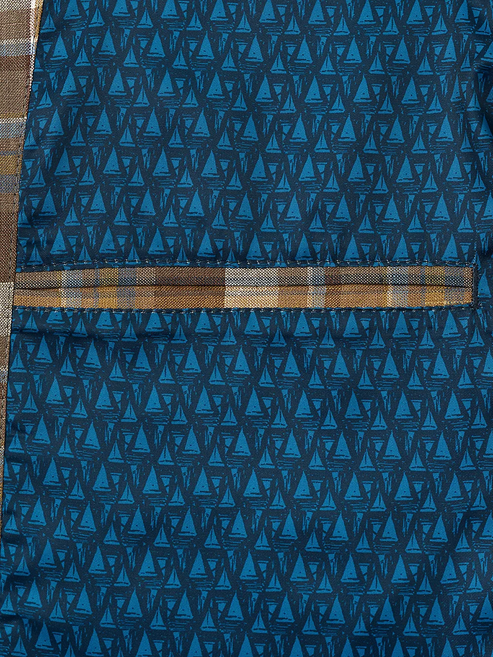 Linen Plaid Bomber Jacket - Tan Multi sold by Paul Fredrick product image thumbnail 3