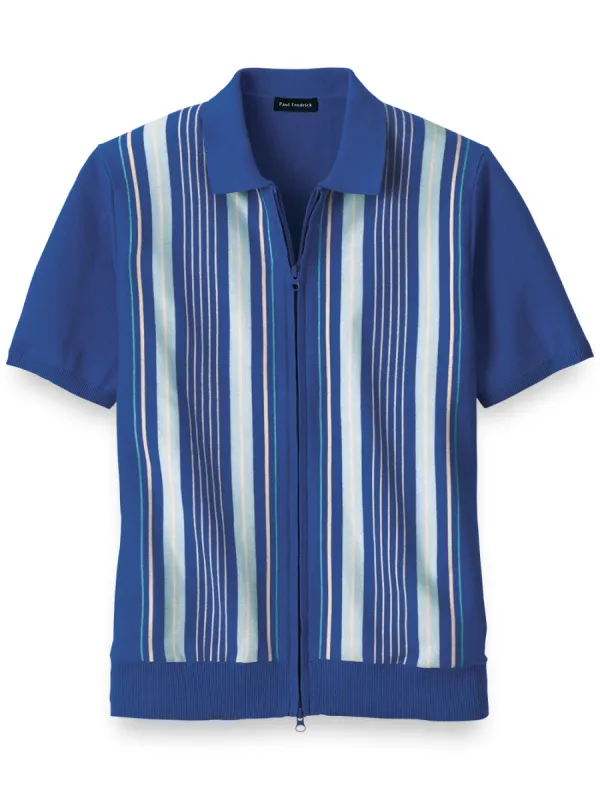 Cotton Full Zip Polo sold by Paul Fredrick