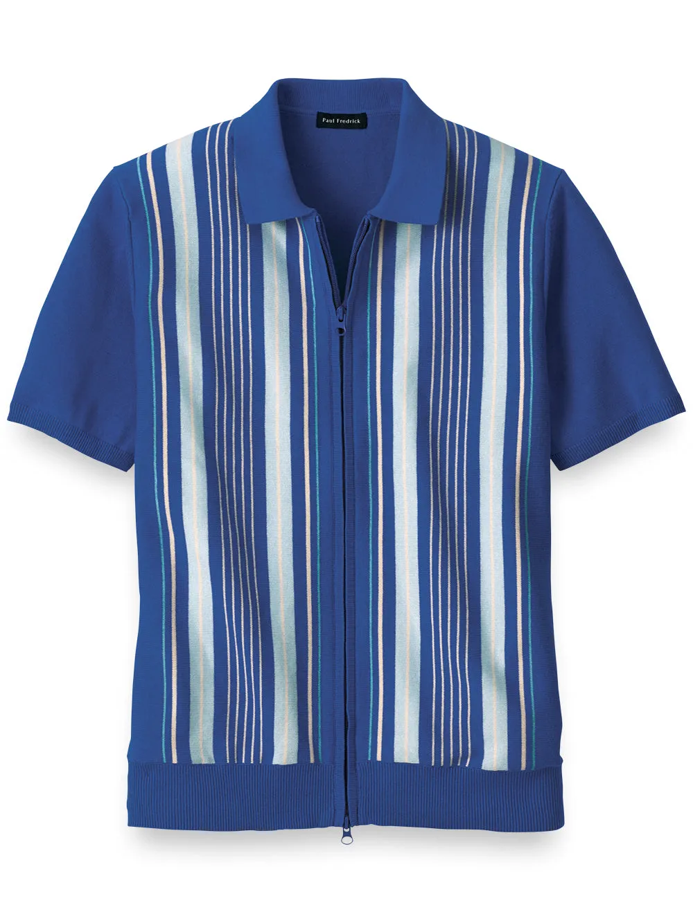 Cotton Full Zip Polo sold by Paul Fredrick